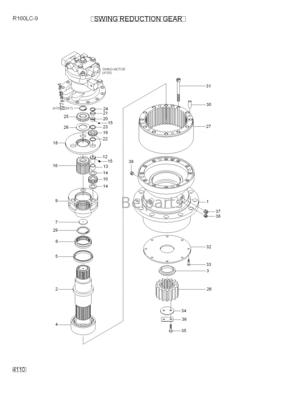 Piccolo cambio dell'oscillazione del Assy 31Q6-10140 di riduzione dell'oscillazione dell'escavatore R160LC-9 R210LC-9 per Hyundai