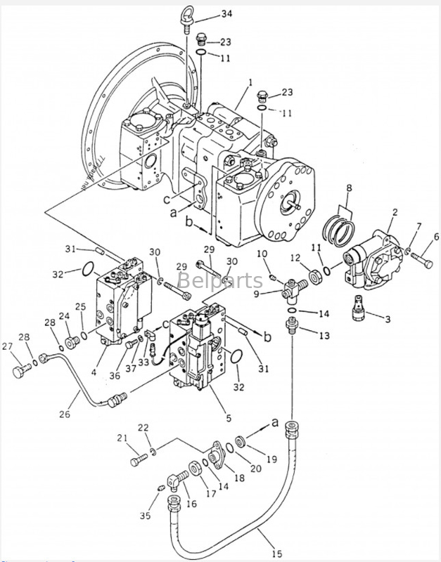 Pc220 escavatore Main Pump Pc 220 del pc 220-3 Belparts 5 pompa idraulica di Pc220-5 Pc220-7 708-25-01054 per KOMATSU