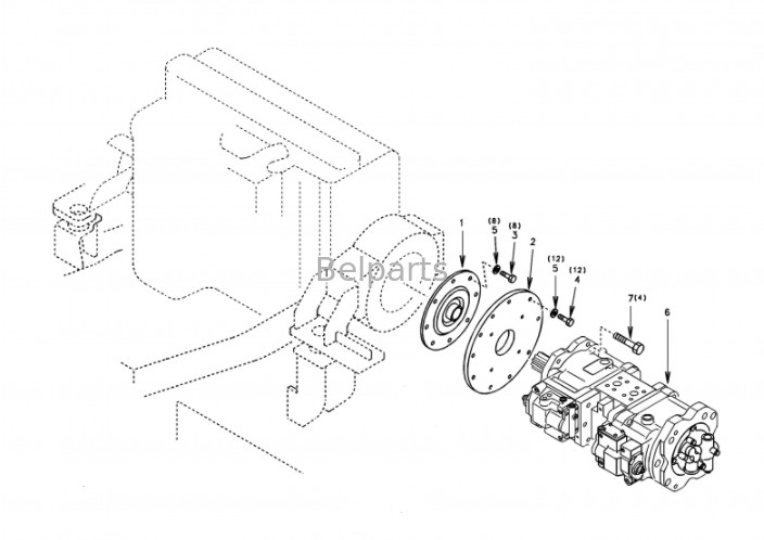 Belparts Escavatore  360 ec360 ec210blc ec460 escavatore pompa idraulica principale assy SA 7220-00700
