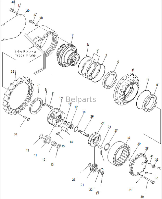 Assy finale del motore di viaggio dell'azionamento 708-8F-00121 di Pc 220-6 dell'escavatore di Belparts