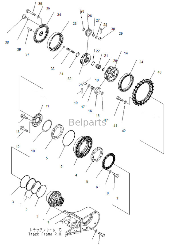 motore Assy Excavator PC600-8 PC650-8MO PC600-8 MO Final Drive For Komatsu di viaggio 21M-27-00041