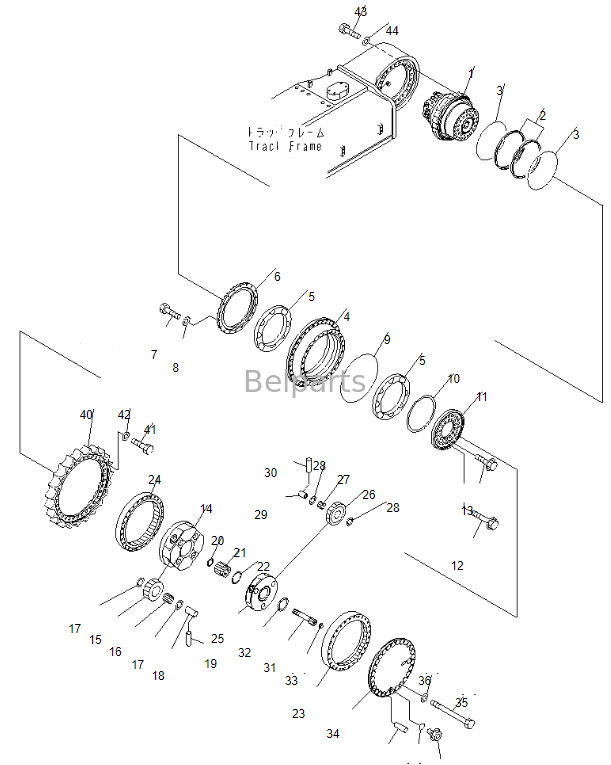 Azionamento finale del Assy PC600-7 del motore di viaggio dell'escavatore 706-88-01101 di Belparts per KOMATSU