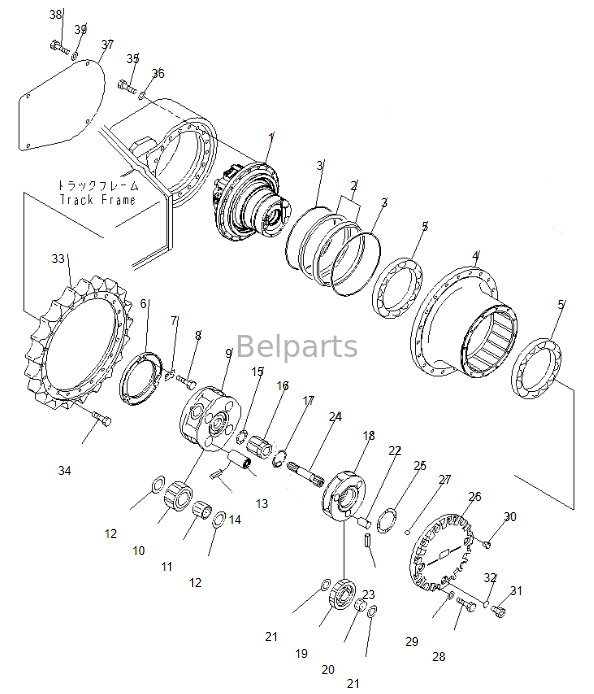 Azionamento finale 708-8F-00250 di Travel Motor Assy PC200-8 dell'escavatore per KOMATSU