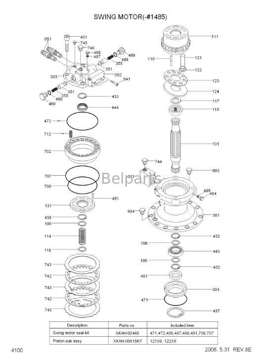 Assy 31N8-12010 31N9-10131 del motore dell'oscillazione di Slewing Motor R320-7 dell'escavatore di Belparts per Hyundai