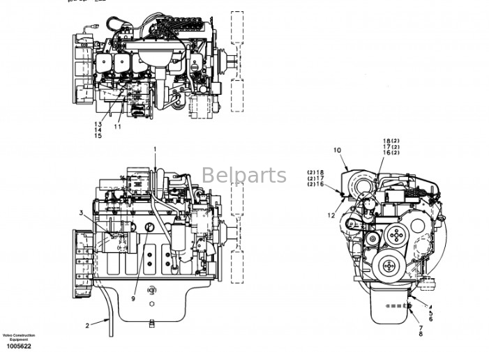 Assemblea SA 1111-00313 del motore diesel di Part Engine Assy EC210 D6D dell'escavatore di Belparts