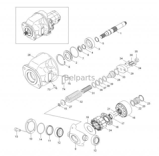 Pompa principale dell'escavatore R55-7 R60 Pompa idraulica 31M8-10020 31M8-10021 Per Hyundai