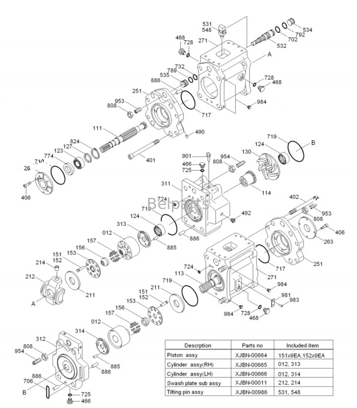 Parti di escavatore per Hyundai R450lc pompa idraulica 31NB-10010 31NB-10020 31NB-10022