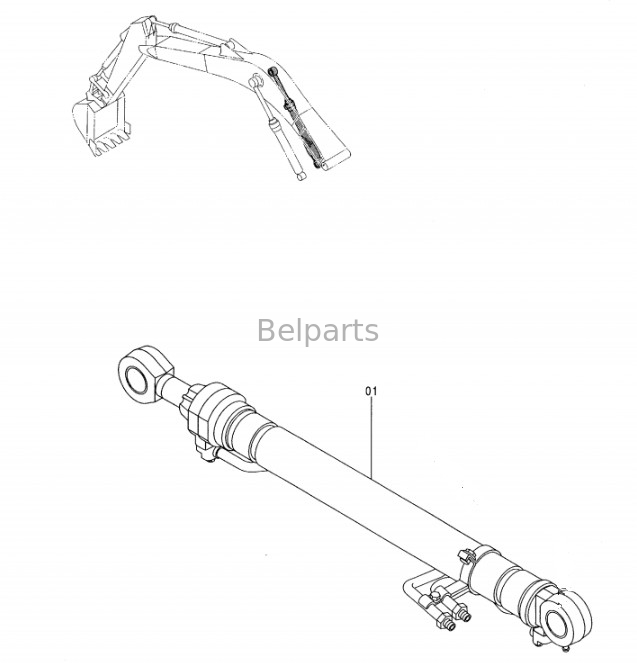Belparts Excavator Hydraulic EX270-5 EX270LC-5 EX280LCH-5 Boom Arm Bucket Cylinder Assy per Hitachi 9147235 9147237