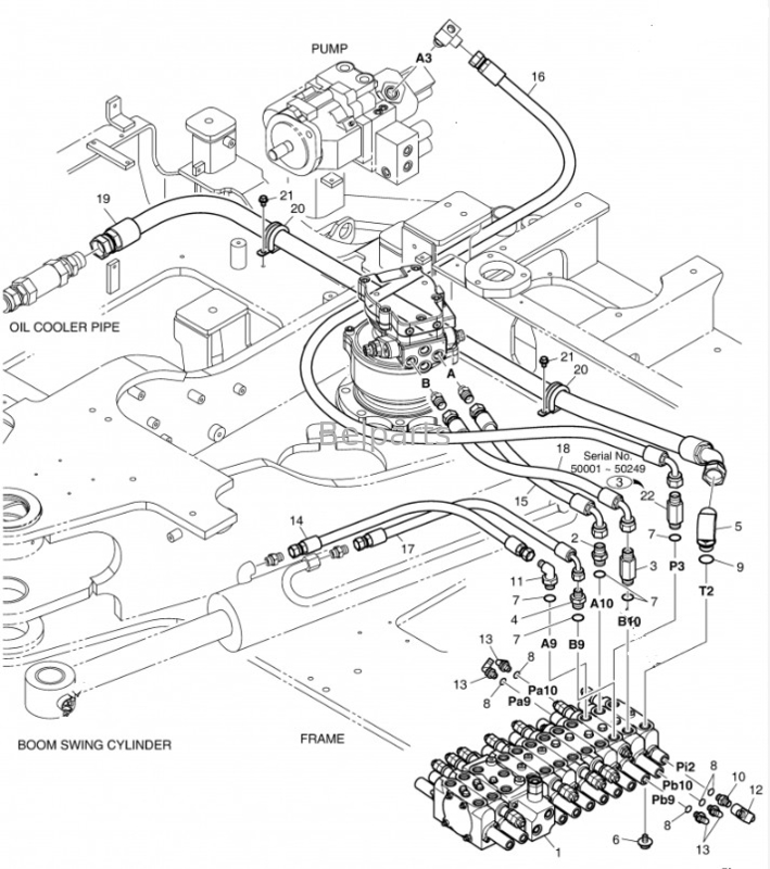 Valvola di controllo principale per escavatore DH60-7 DX60-7 Doosan Daewoo K1036810A