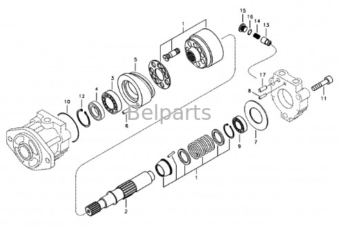 EC330C L EC380D EC340D L Parti di cinturini Parti di escavatori EC360C L EC480D EC460C ECR145D L Motore a pistoni VOE 14533496