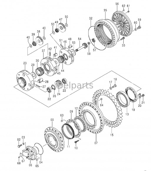 EX1200-6 Per Hitachi 9270013 Parti di cintura Escavatore Motore di viaggio assy 9301479 Final Drive Assy