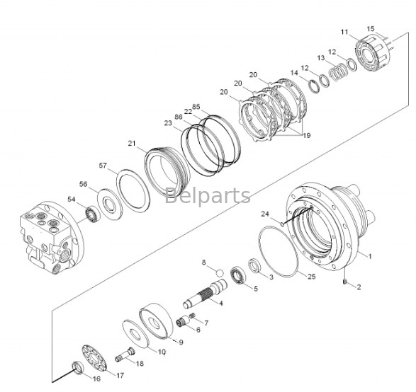 R55-7 R55-7A Final Drive Assy Belparts Escavatore Motore di viaggio Assy 31M8-40010 31M8-40020 Per Hyundai