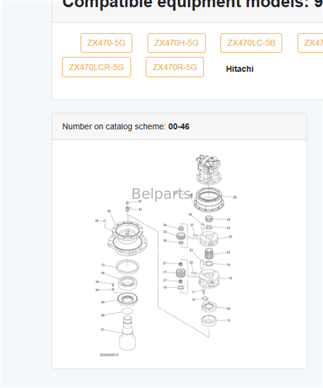 Cassa di legno escavatore Swing Gearbox ZX470 Gear Reduction Gearbox 9300512 per Hitachi