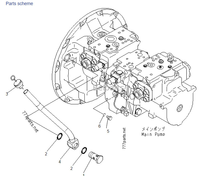 PC400-7 Komatsu 708-2H-00022 708-2H-00450 708-2H-00460 Pompa idraulica principale per parti di mini escavatori