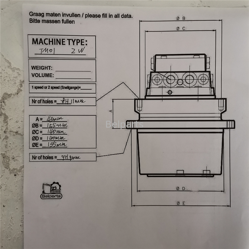 Hitachi ZX18 IHI 10F2 CX18 Kubota15 SK1.5 Escavatore Motore idraulico per TM01 Final Drive