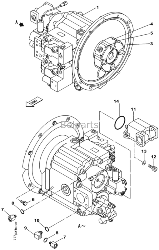 Belparts CX210B KRJ17131 pompa principale per escavatore KRJ6199 K3V112DP-XDPR-9Y00 per siti minerari