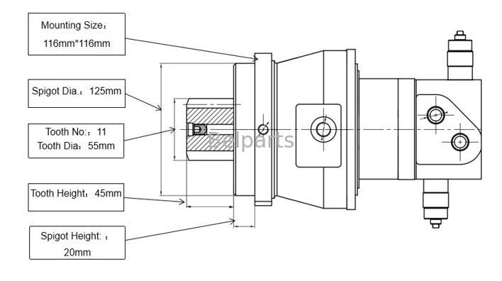 Motore oscillante per ZX16-3 ZX17U-2 ZX17UNA-2 ZX18-3 Ricambi per escavatori Hitachi 4654366 Dispositivo rotativo