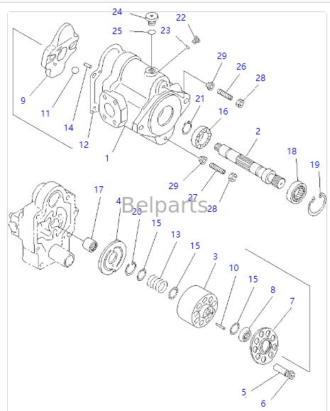 PC20MR-1 PC20MRX-1 PC20UU-3 Pompa idraulica per pezzi di ricambio di escavatori KOMATSU 20C-60-33100 Pompa a pistoni assiale principale