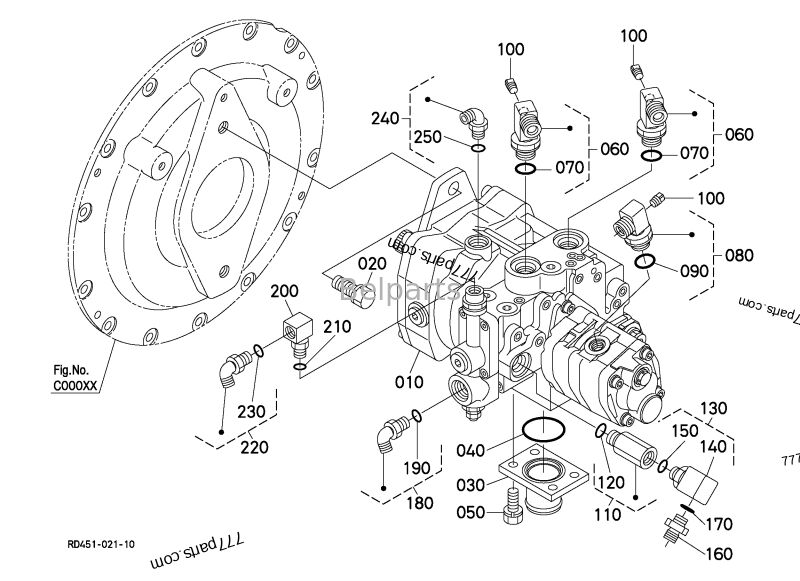 Pompa idraulica Kubota U55-4 KX057-4 Mini Escavatore Parti KYB PSVL2-27CG-1 Pompa a pistoni principale B0210-27001 RD551-61112 RD551-61115