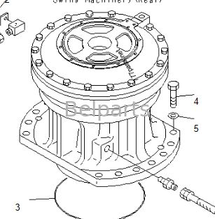 Swing Gearbox PC2000-8 Komatsu Parti di escavatore 21T-26-00300 Riduzione riduttore di marcia