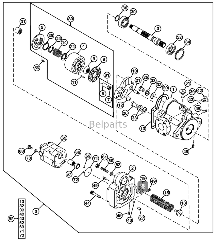 Parti della pompa idraulica principale John Dere 35D 4699382 PVD-1B-32CP originali per mini escavatore Belparts