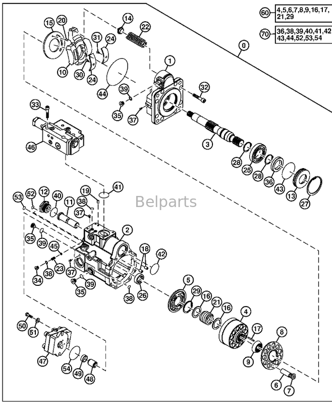 Pompa idraulica principale John Dere 60D 60G 60 P-Tier 4668462 Parti originali per mini escavatore PVK-3B-725 Belparts