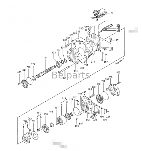 Hitachi ZX850-3 ZX850LC-3 ZX870H-3 ZX870R-3 ZX1800K-3 Pompa idraulica principale K3V280SH 9249784 9249785 4635787 4635645