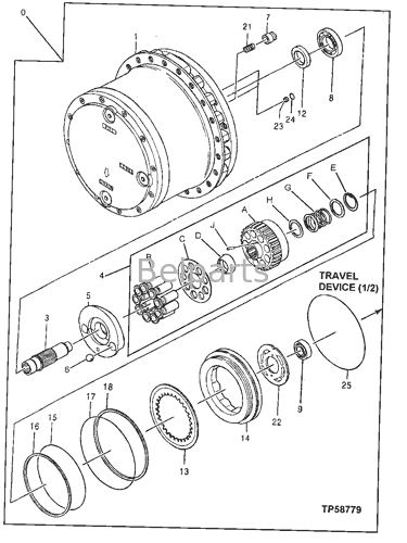 Parte dell'escavatore a trasmissione finale John Deere 160LC AT183684 AT218124 4359799 4359799EX Riduttore idraulico del motore di traslazione