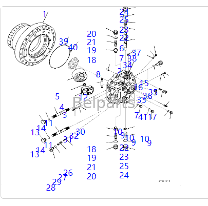 706-8J-01411 706-8J-01421 Motore di traslazione per KOMATSU PC450-7 PC450LC-7 PC450-8 PC450LC-8 PC490-10 PC490LC-10 Motore cingolato idraulico parte escavatore