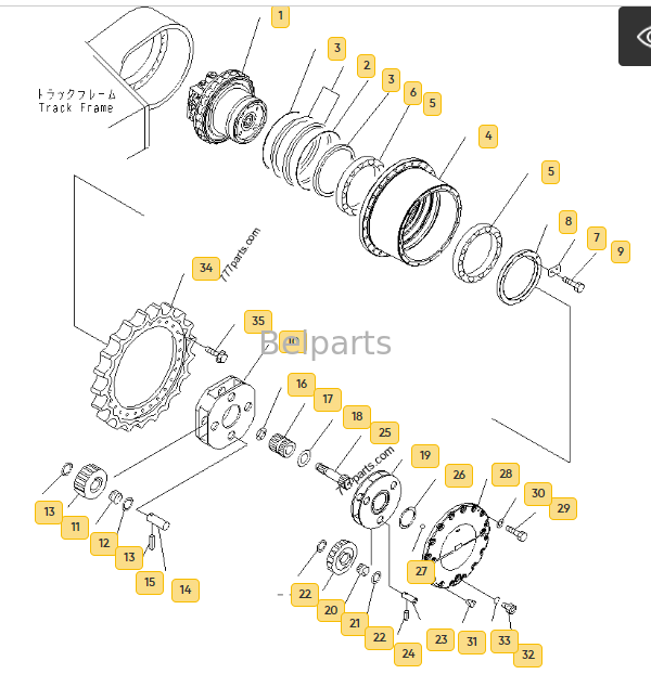 208-27-00240 Driver finale per PC400-7 PC400LC-7 PC450-7 PC450LC-7 Parti dell'escavatore Motore di viaggio con riduttore del riduttore