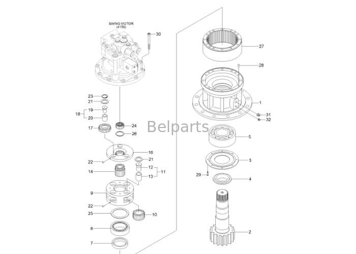 Cambio idraulico dell'oscillazione 31Q4-11141 dell'escavatore del motore R140-9 dell'oscillazione dell'escavatore