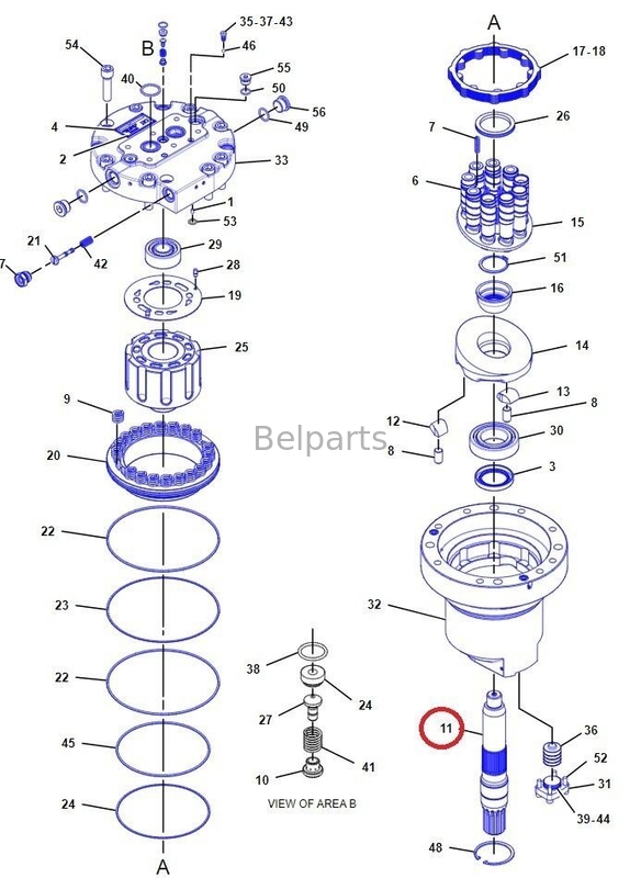 Escavatore Swing Motor Shaft delle componenti del motore E330D E336D del macchinario 167-3855 per