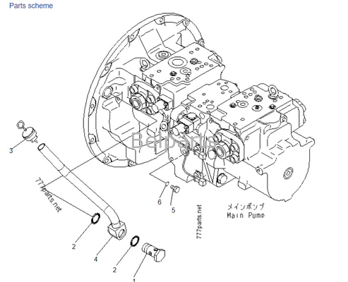 PC400-7 Komatsu 708-2H-00022 708-2H-00450 708-2H-00460 Pompa idraulica principale per parti di mini escavatori