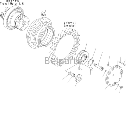 Belparts drive finale D31EX-22 D37PX-22 D39EX-22 Excavator Travel Motor 706-8F-01110 11Y-27-30301 Per Komatsu